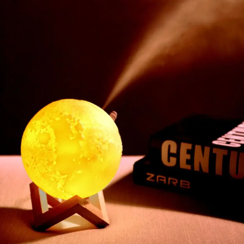 

880ML Air Humidifier 3D Moon Lamp light Diffuser Aroma Essential Oil USB Purifier