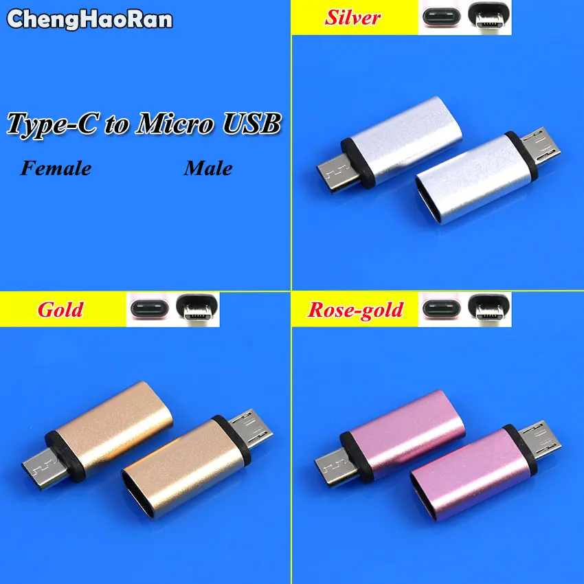 ChengHaoRan 1 шт USB 3,1 type-C разъем для Micro USB конвертер, мама-папа USB-C адаптер для передачи данных type C