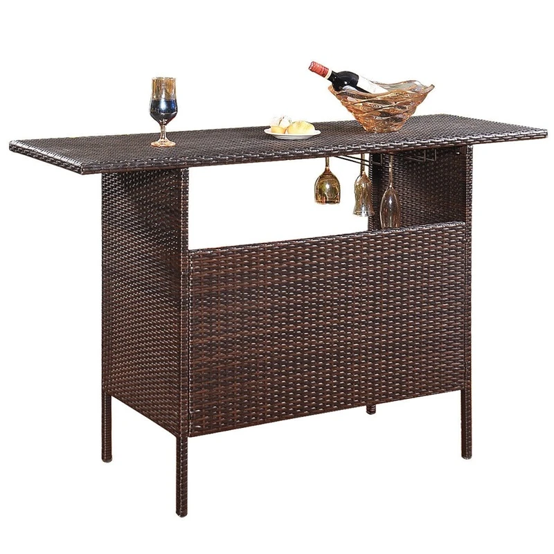 Outdoor Patio Rattan Bar Tables Modern Self Contained Countryside Counter Assembly Stainbelow Steel Table Hw52884 Outdoor Tables Aliexpress