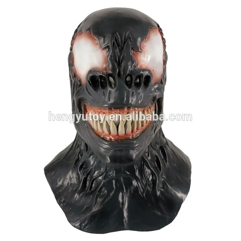 Роскошный латексный Шлем Хэллоуин аксессуары к костюму для Косплей Веном маска