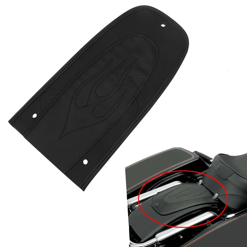 

Motorcycle Parts Black Leather Flame 3 Hole Rear Fender Bib Solo Seat For Harley Touring Electra Glide Classic
