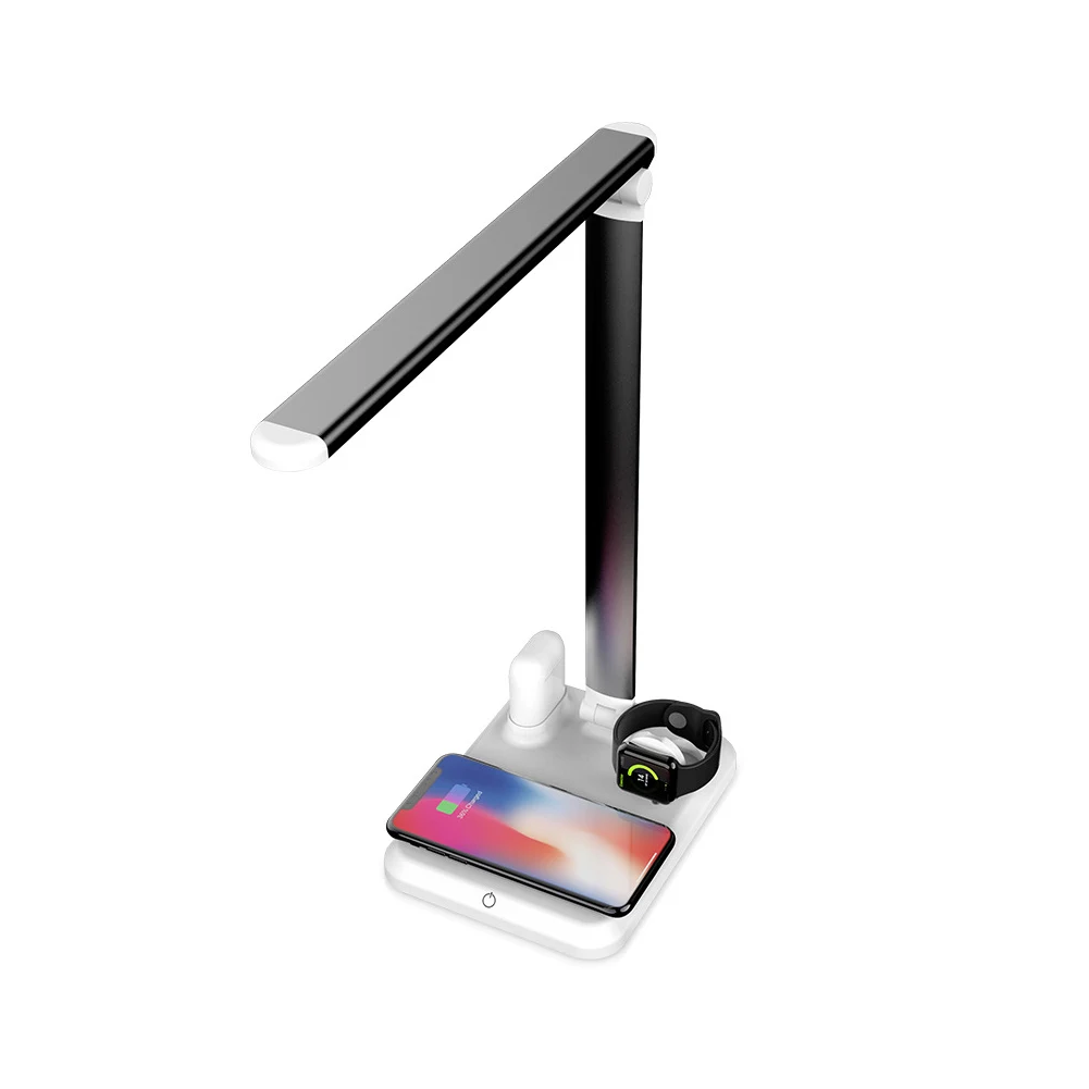 

4 in 1 Table Lamp Adjustable Light USB Quick Wireless Charger for Phone Bluetooth Earphone LCC77
