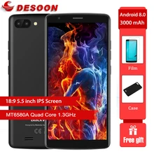 Blackview A20 Mobiele Telefoon 18:9 5.5 Inch Android Gaan Dual Camera 1Gb Ram 8Gb Rom MT6580M 5MP 3G Smartphone