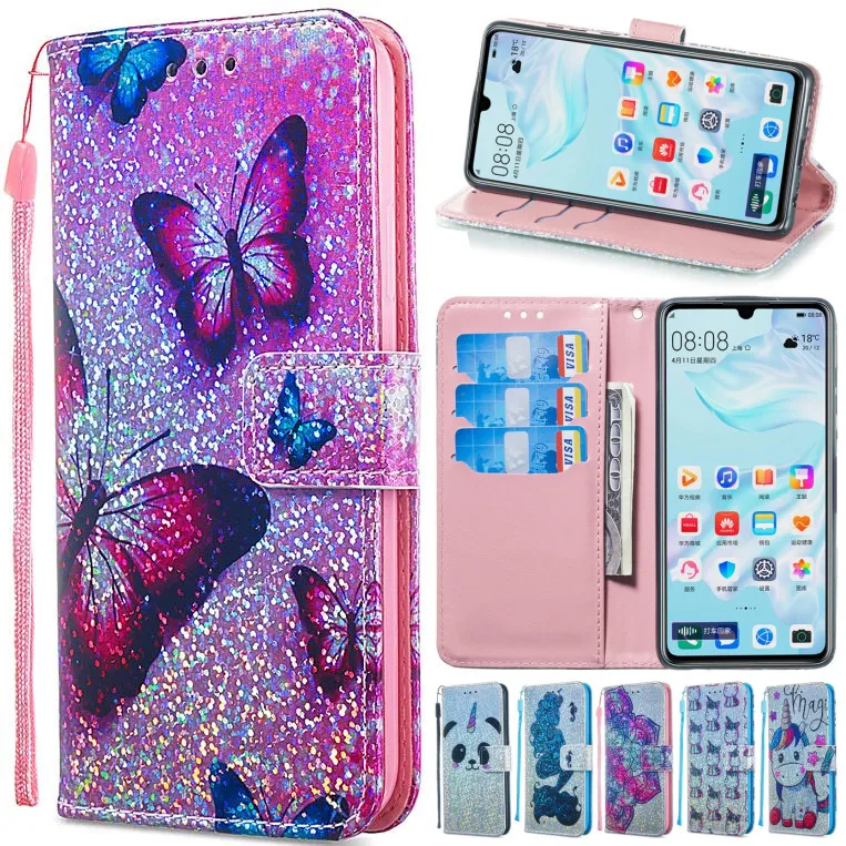 Флип кейс для Huawei Honor Play 8A 10 Lite Y6 2018 Y7 Prime 2019 P30 Pro Mate20 шикарный Роскошный чехол