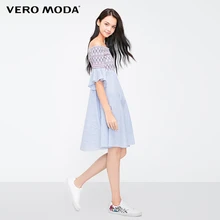 Vero Moda Полосатое платье с открытыми плечами и расклешенными рукавами | 31836Z518