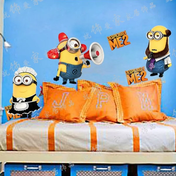 Us 3 99 Cartoon Wall Stickers Despicable Me Bedroom Decal Removeble Wallpaper In Wall Stickers From Home Garden On Aliexpress Com Alibaba Group