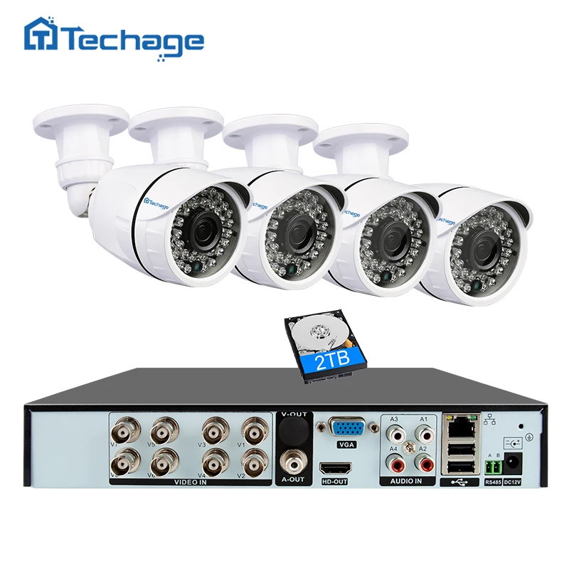 

8CH 1080P HDMI DVR Kit CCTV Security System 4PCS 2.0MP Outdoor IR Night Vision AHD Infrared Camera P2P Video Surveillance Set