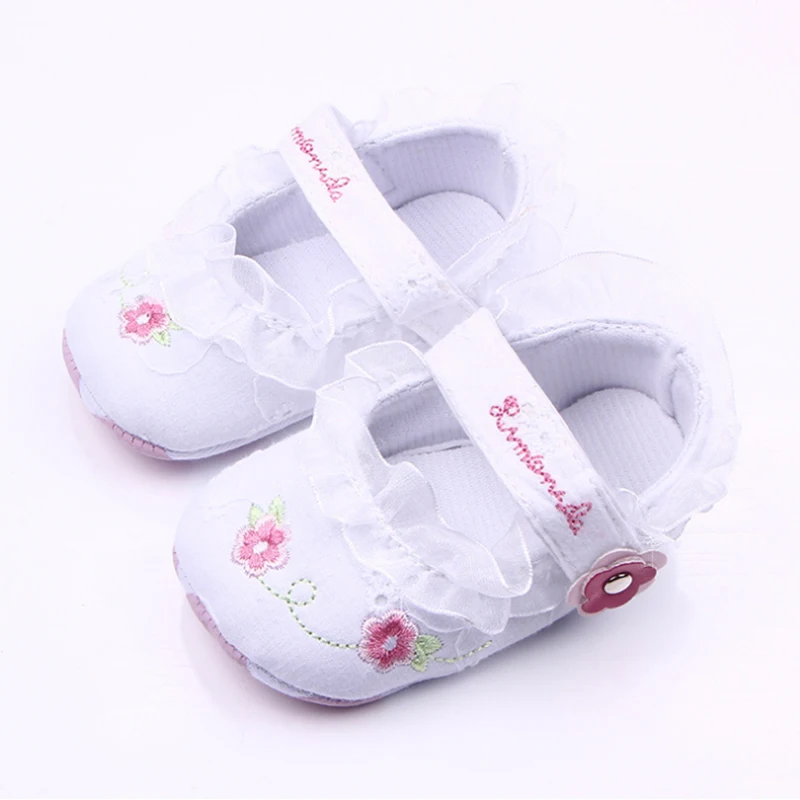 018m Baby Girl Princess Shoes Toddler Infant Crib Shoes Cotton Flower