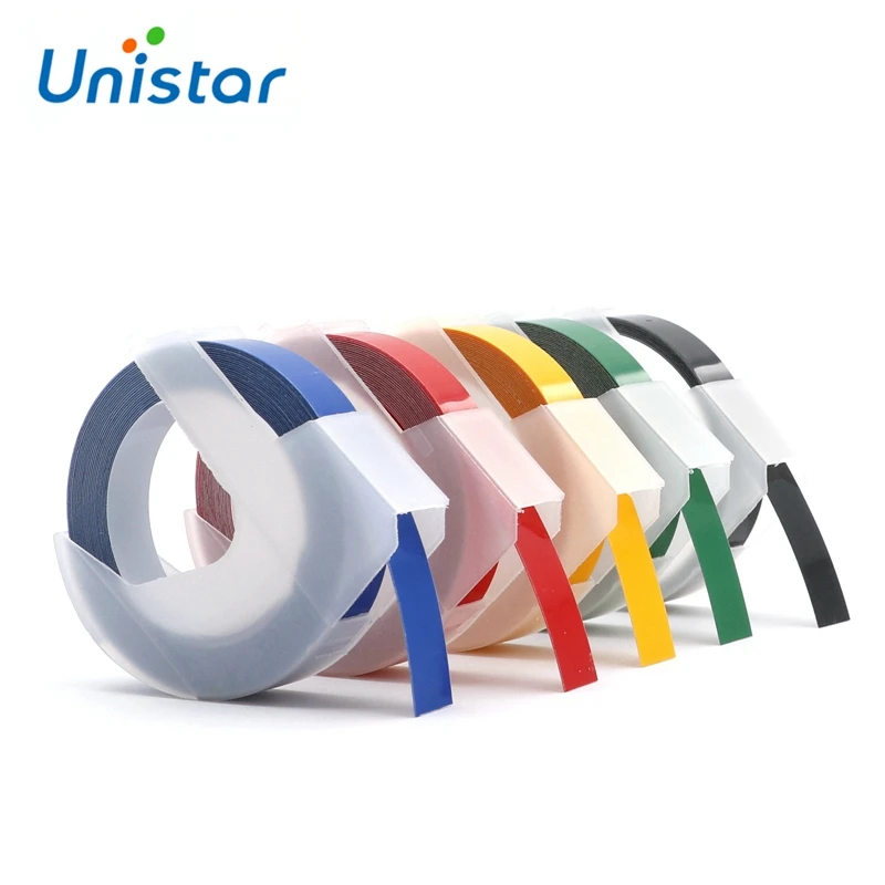 Unistar совместимый с Dymo 3D тиснение пластиковая лента 9 мм * 3 м комбинированный набор