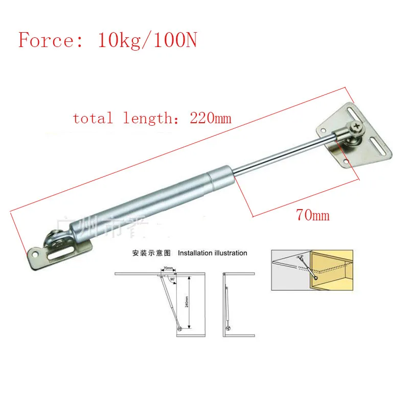 

Kitchen Cabinet Door Lift Pneumatic Support Hydraulic 220mm central distance, 70mm strok Gas Spring Stay for Wood Box