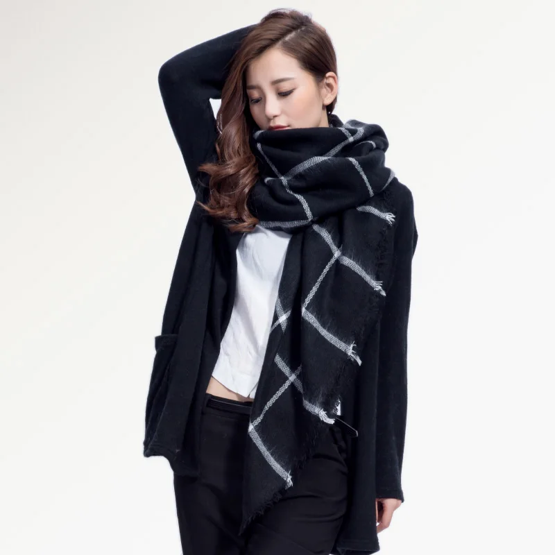 

Top quality Winter Scarf Square Plaid Scarf Designer Unisex Acrylic Basic Shawls Women's Scarves hot sale 004