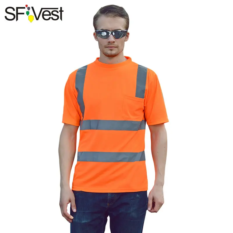 Hivisi оригинальная брендовая светоотражающая защитная Рабочая Рубашка дышащая одежда Светоотражающая футболка рабочая одежда рубашка