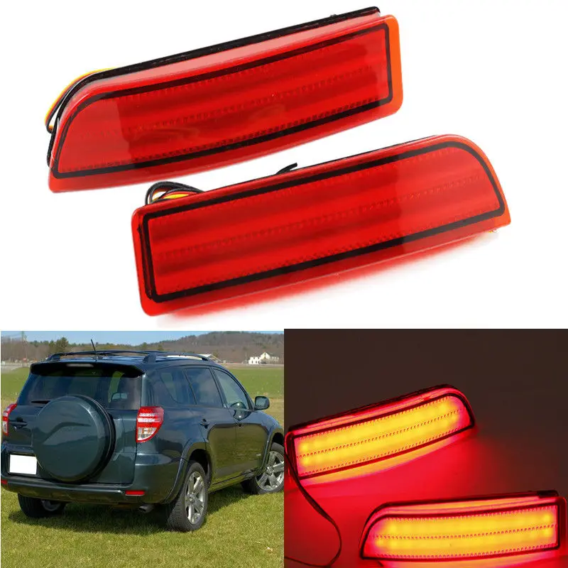 

Krator 2X LED light Guide Rear Bumper light Fog lamp lights For Toyota RAV-4 (2006-12)