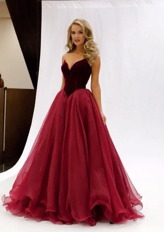 2016 Charming Gorgeous Strapless Wine Red Prom Dresses Long 2016 Charming Gorgeous Strapless Wine Red Prom Dresses Long Burgundy Sweetheart Evening Dress Gd106 In From Weddings Events On Aliexpress
