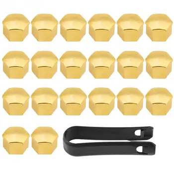 

20Pcs 17mm Universal Car Tyre Wheel Hub Covers Lug Nut Bolt Screw Cover Protection Cap Gold