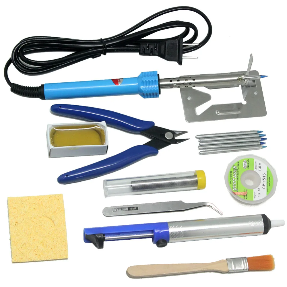 AideTek 30W Soldering Iron Kit 15 in 1 Welding Tool Tips Portable Toolbox SPC2
