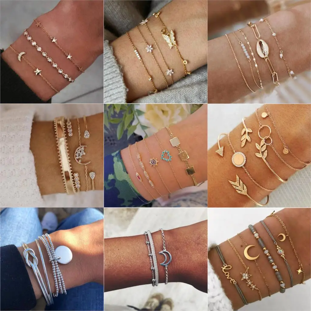 30 Style Multilayer Bohemian Handmade Crystal Beads Bracelets for Women Vintage Fashion Heart Tassel Bracelet Bangle Jewelry