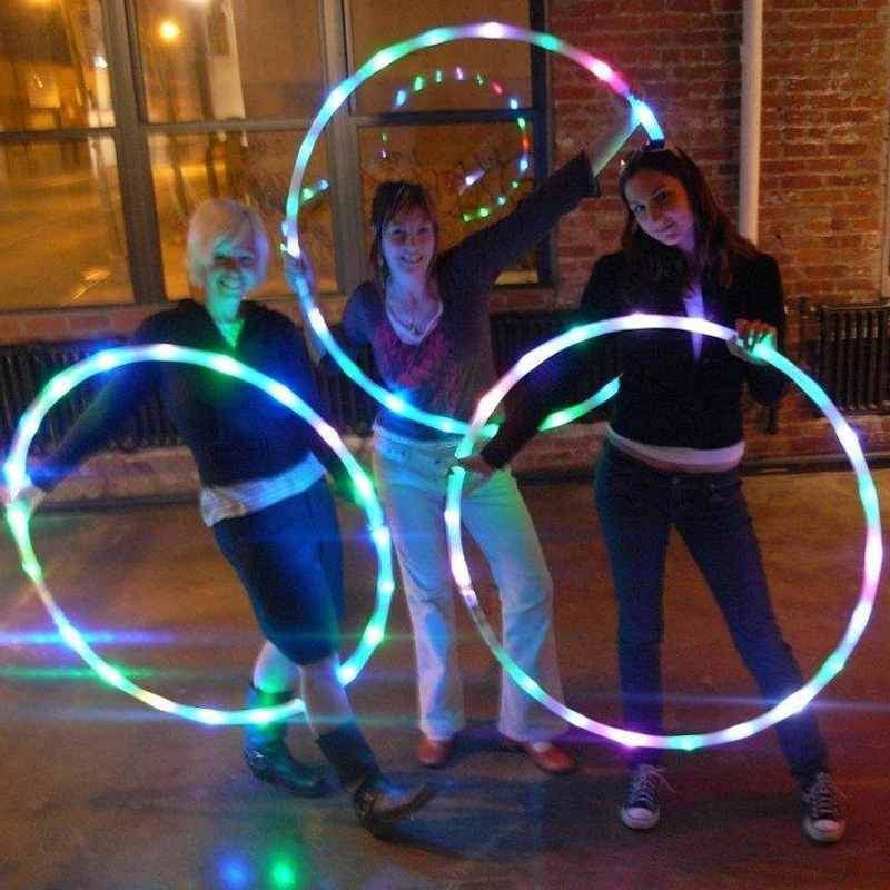 

Colorful Unremovable Sport massage Hoops Illuminate Fitness Circle Performing Arts Abdominal Loss Weight Fitness Equipments