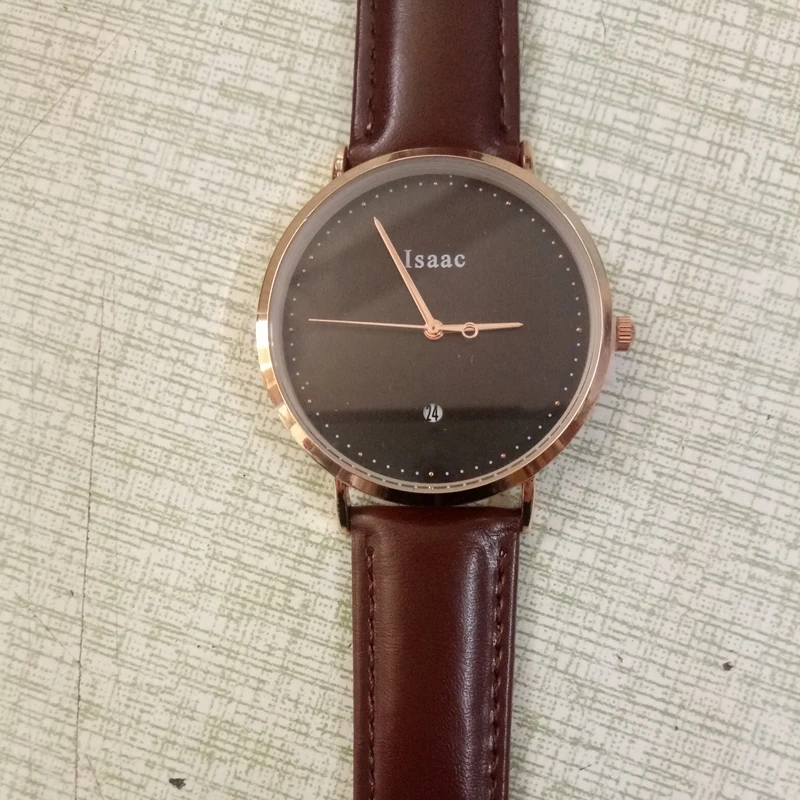 CL026  Black Rose Gold Build Brand Your Own Watch Custom Design OEM Logo Printed Watch Men Wrist Calendar Minimalist Watch 6