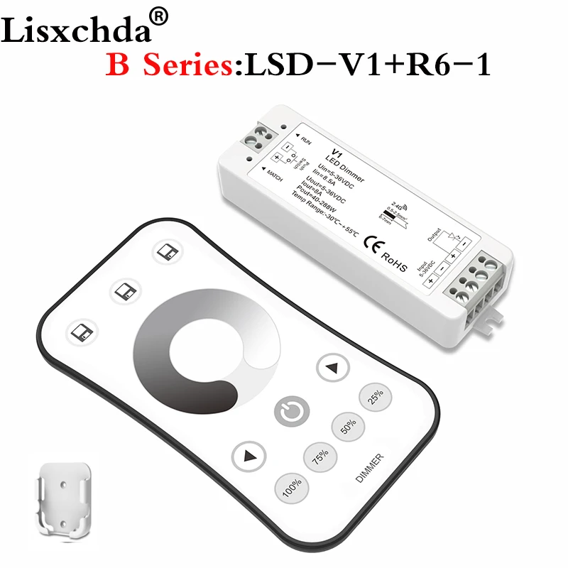Lisxchda светодиодный диммер 12 V 5 24 36 8A PWM Беспроводной регулятор яркости