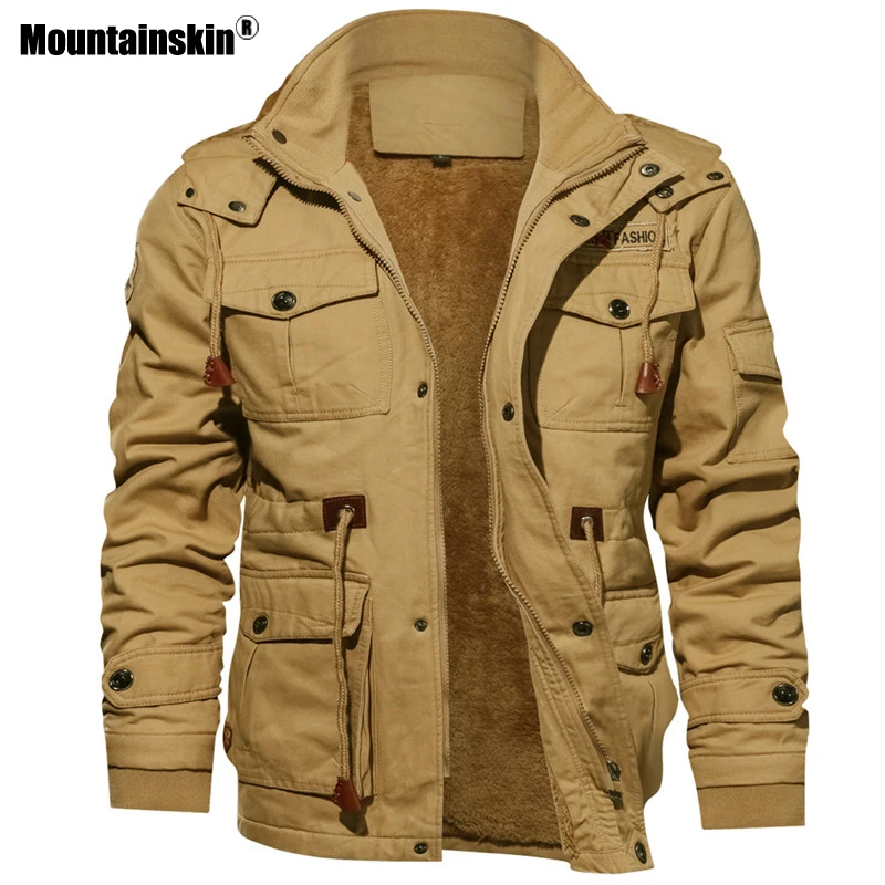 Мужская теплая флисовая куртка Mountainskin утепленная с капюшоном в стиле милитари