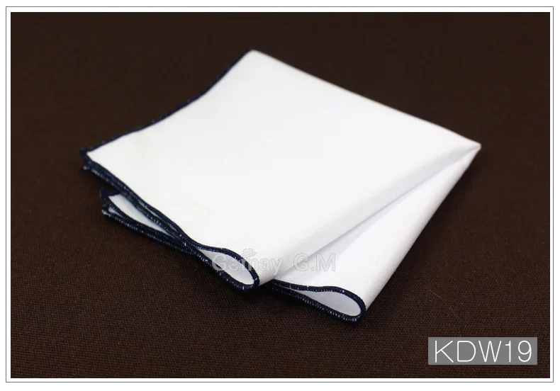 Fashion Cotton Handkerchiefs White Hanky Solid Pocket Square Mens Casual Suit Square Pockets Handkerchief Towels - Цвет: KDW19