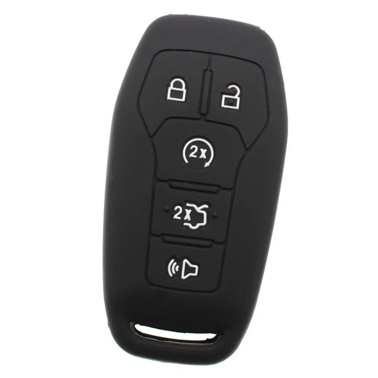 

5 Button Silicone Car Key Cover For Ford For 2015 2016 Fusion Mondeo Mustang F-150 Explorer Edge Lincoln MK Remote Case