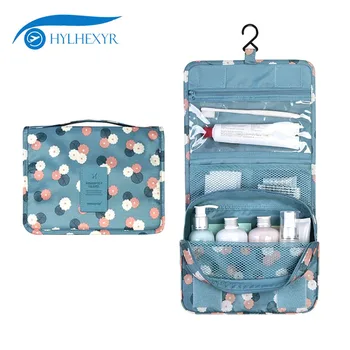 

Hylhexyr Travel Hanging Hook Wash Bag Portable Waterproof Makeup Bags Lady Foldable Organizer Cosmetic Toiletry Beach Package