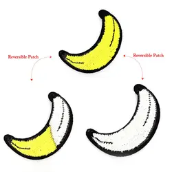 Новый Реверсивный изменить Цвет 8,2*23 см блестки патчи банан пришить патчи для одежды DIY патч аппликация ремесла