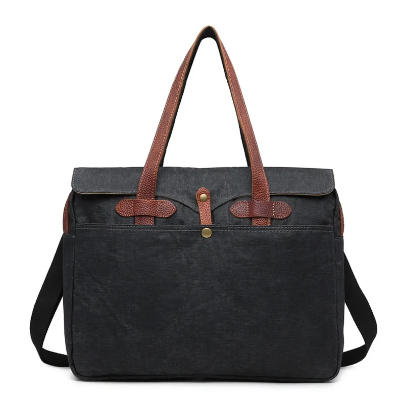 

YUPINXUAN Europe Vintage Canvas Leather Handbags for Men Wateproof Canvas Briefcases Male traveling Should Bags Retro Hand Bags