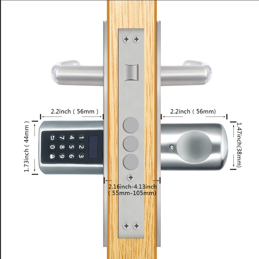 Intelligent Bluetooth Smart electronic cylinder lock with code card and bluetooth Mobile App controlled