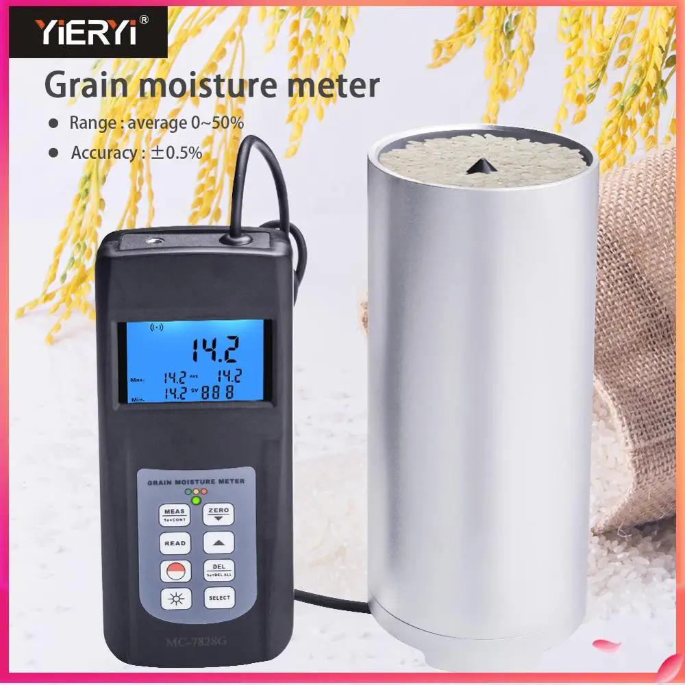 

Yieryi MC-7828G Hygrometers Grain Moisture Meter Tester Range 0-50% Digital LCD Display Cup type Humidity Tester