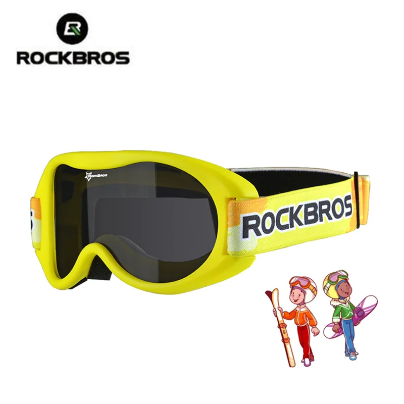 ROCKBROS лыжные детские очки УФ двухслойные для сноуборда зимние защитные из ТПУ