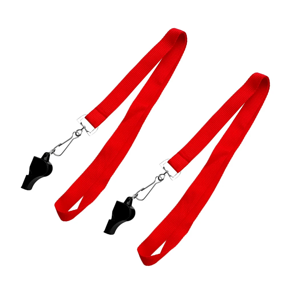 2 x Kayaking Boat Camping HikingPlastic Loud Safety Emergency Survival Whistle Lifeguard Rescue Signaling Whistle Lanyard 23'' 