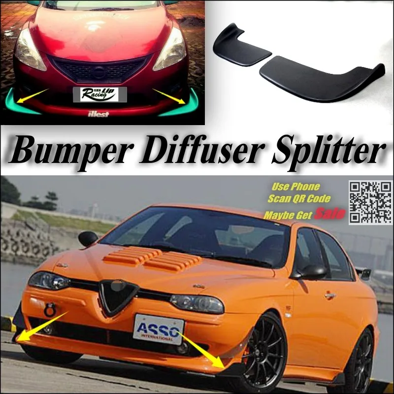 Car Splitter Diffuser Bumper Canard Lip For Alfa Romeo 156 AR 1997~2007 Tuning Body Kit Front Deflector Fin Chin Reduce Body