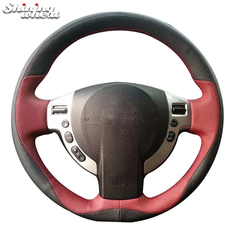 Shining wheat Black Suede Chocolate Leather Car Steering Wheel Cover