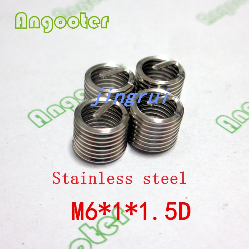 

100pcs M6*1*1.5D Wire Thread Insert Bushing Screws Sleeve Stainless steel Repair Insert kit Fastener Connection Tools