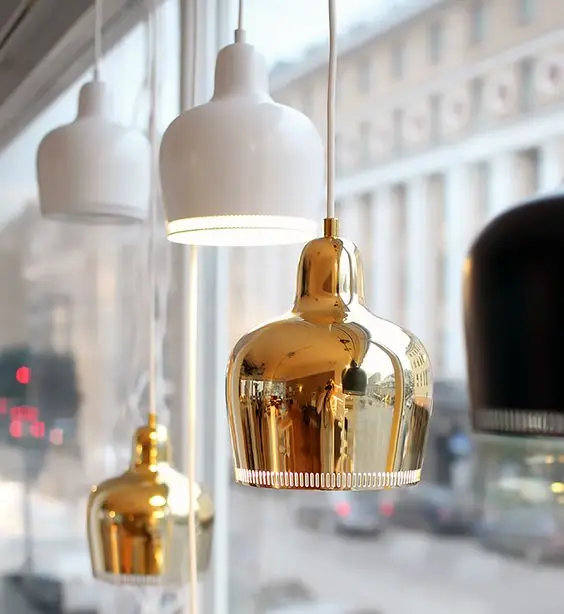 

Nordic Iron pendant lights creative gold silver cafe bar bedroom bedside clothing store decorative lighting pendant lamps ZA