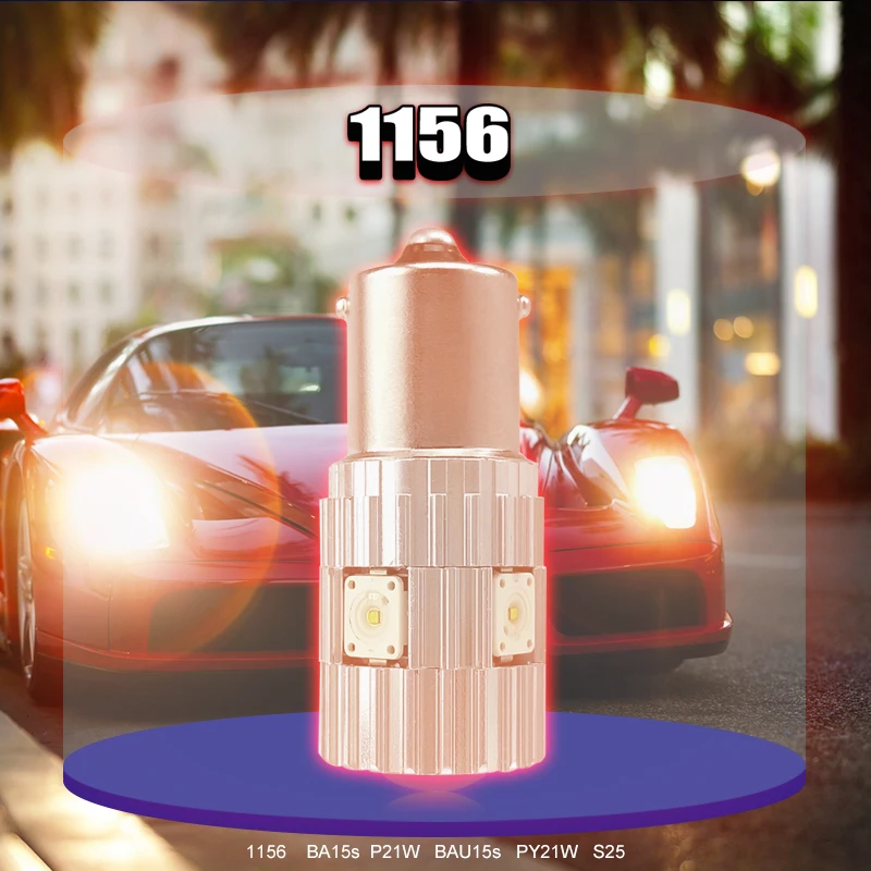 CNSUNNYLIGHT 2pcs 1156 LED BA15S P21W BAU15S PY21W S25 5Osram Chips 6000K White DRL Car Tail Fog Bulbs Brake Light Reverse Lamp (10)