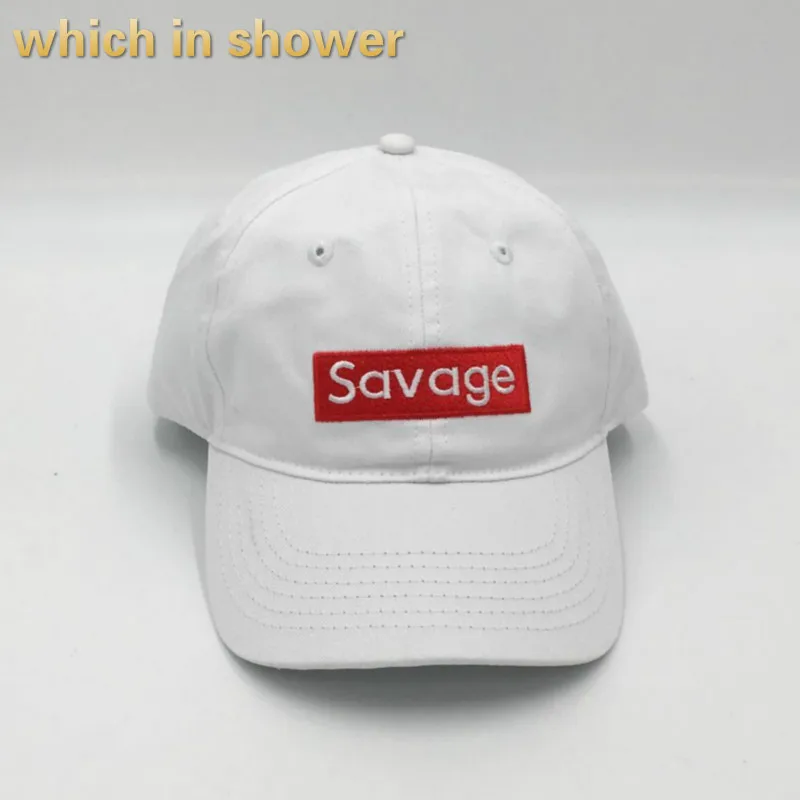 

which in shower white adjustable stitch Savage dad hat casual street hip hop baseball cap female male k pop bone summer sun hat
