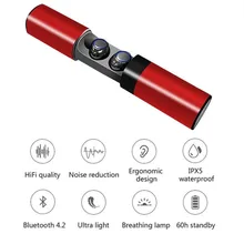 СПЦ мини Беспроводной наушники Bluetooth стерео наушники Спорт в ухо гарнитура близнецов наушники с Зарядное устройство коробка микрофона для iPhone, Android