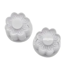 12 компл./лот) FDA высокое качество Пластик 2 шт. цветок Форма торт поршень резак формы набор