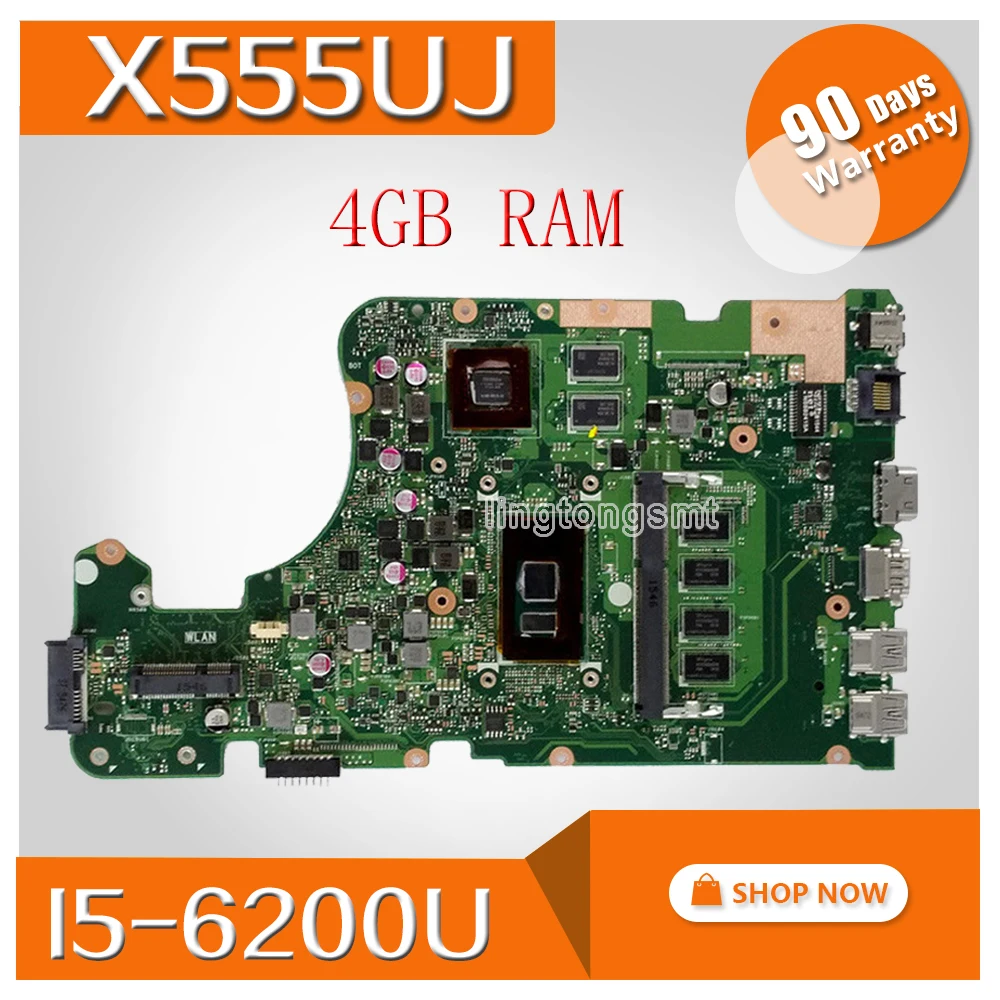 X555UJ REV 2 0 материнская плата I5 6200U 4G RAM для For Asus X555UF X555UQ X555UB X555U F555U A555U K555U