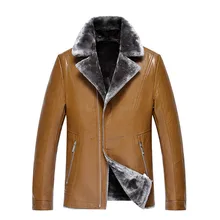 Деловая черная коричневая кожаная куртка мужская брендовая одежда мужская куртка имитация овечьей кожи пальто Chaqueta Piel Hombre FYY194