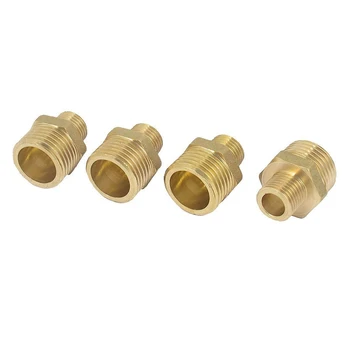 

4Pcs 1/2 inch BSP to 1/4 inch BSP Male Thread Brass Pipe Hex Nipple Fitting