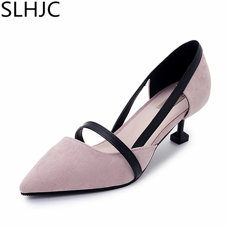 

SALE-2017 Summer Autumn Medium Heel Shoes Pointed Toe Sexy Thin Heel Office Pumps 5 CM Heel Sandals