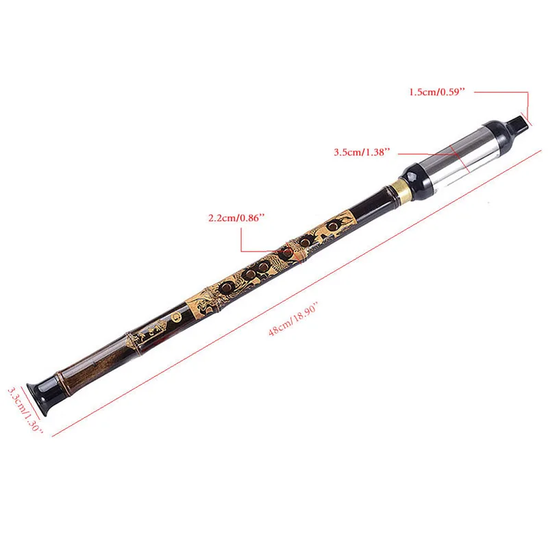 Flutes Woodwind Black Bamboo Chinese Yunnan Bawu G Key Pipe Music Instrument#35/14L 3