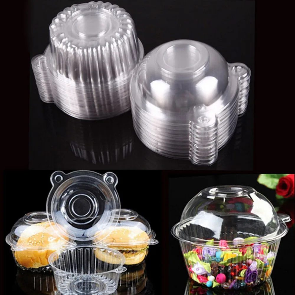 100Pcs/lot New Clear Plastic Single Cupcake Cake Case ... 100Pcs/lot New Clear Plastic Single Cupcake Cake Case ...