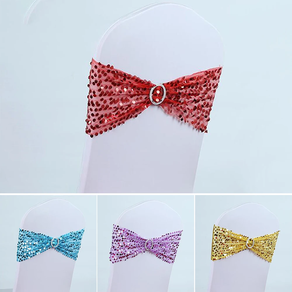 

Chair Sash Bow Cover Elastic Chair Ribbon Back Tie Bands for Weddings Events & Party Banquet Christmas Ceremony Banquet