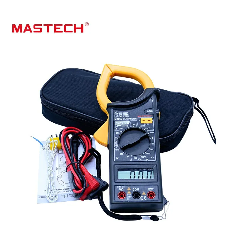 MASTECH M266C цифровой клещи Вольтметр Омметр переменного тока напряжение сопротивление тока Temp тестер детектор с диодным мультиметром